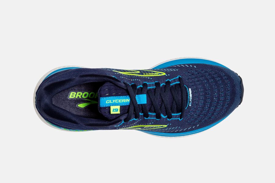 Brooks Israel Glycerin 19 Road Running Shoes Mens - Navy/Blue - QLX-283410